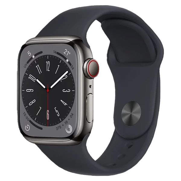 Смарт-годинник Apple Watch Series 8 GPS+Cellular, 45mm Graphite Stainless Steel Case with Midnight Sport Band (MNJJ3)