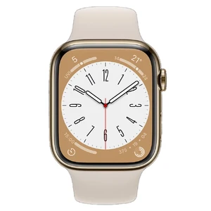 Смарт-часы Apple Watch Series 8 GPS+Cellural, 41mm Gold Stainless Steel Case with Starlight Sport Band (MNJC3) - Фото 2