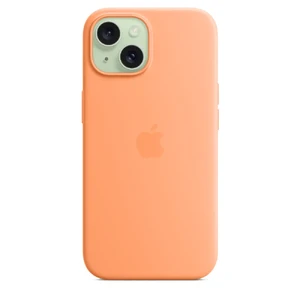 Силиконовый чехол Apple Silicone Case c MagSafe Orange Sorbet (MT0W3) для iPhone 15 MT0W3 - Фото 1
