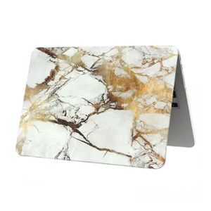 Мраморный чехол iLoungeMax Marble White | Yellow для MacBook 12"  - Фото 1