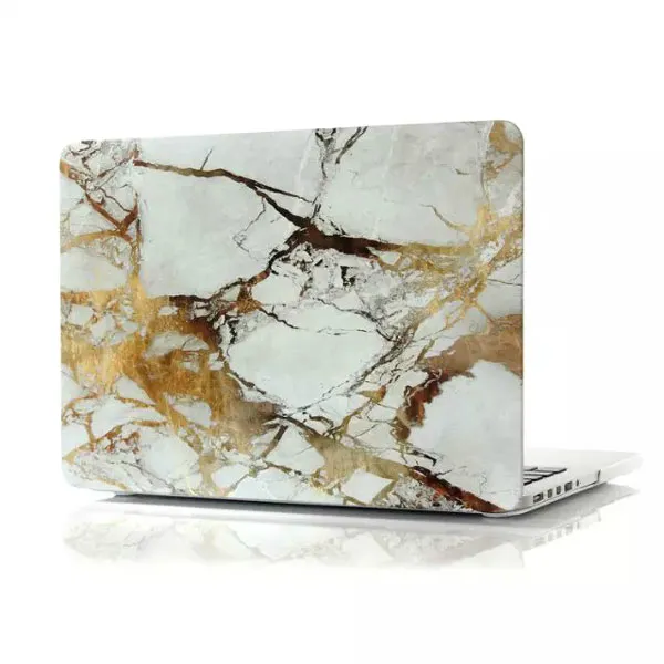 Мармуровий чохол iLoungeMax Marble White | Yellow для MacBook Pro 13"Retina