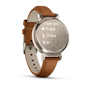 Смарт-годинник Garmin Lily 2 Classic Cream Gold з шкіряним ремінцем Tan Leather Band - Фото 2