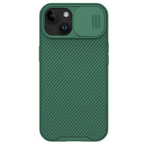 Противоударный чехол со шторкой для камеры Nillkin CamShield Pro Deep Green для iPhone 15 Plus в Черкассах