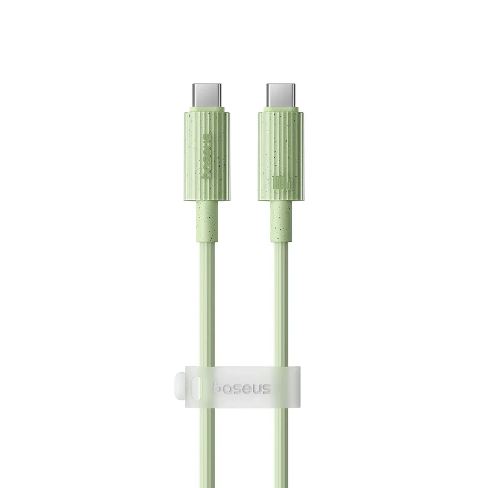 Кабель Type-C to Type-C экологический для быстрой зарядки Baseus Habitat Series 100W Green (1m)
