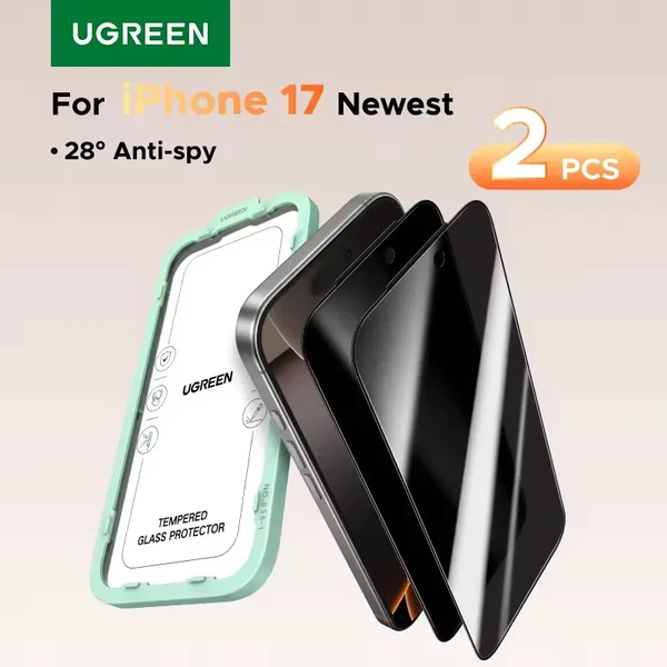 Захисне скло антишпигун UGREEN Privacy Screen Protector для iPhone 17, 2 шт