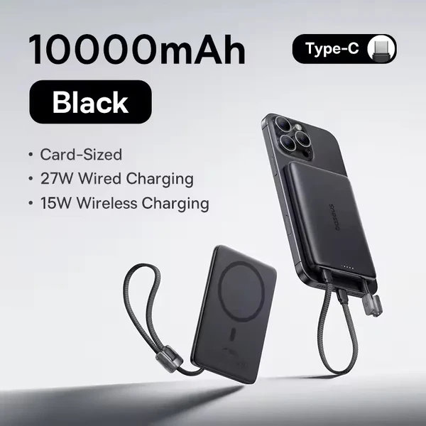 Портативний зарядний пристрій Baseus PicoGo AM11 Magnetic Power Bank Type-C 10000mAh Black