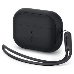 Силиконовый чехол с карабином Spigen Silicone Fit Case Black Strap для AirPods Pro 2 ACS05479 - Фото 1