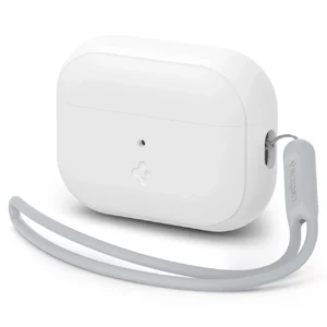 Силіконовий чохол із карабіном Spigen Silicone Fit Case White Strap для AirPods Pro 2 ACS05811 - Фото 1