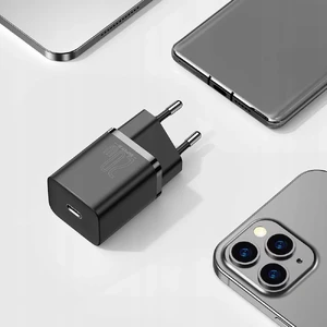 Сетевое зарядное устройство Baseus Super Si Quick Charger 20W USB Type-C 1m Black - Фото 6