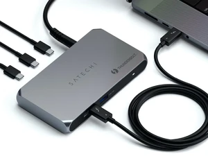 Хаб (адаптер) Satechi Slim Hub Pro с поддержкой Thunderbolt 4, 40 Гбит/с и зарядкой 96 Вт для MacBook - Фото 2