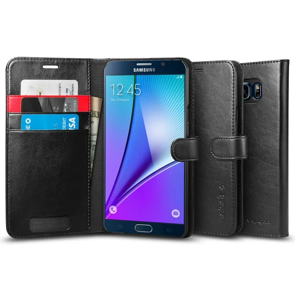 Кожаный чехол Spigen Wallet S для Samsung Galaxy Note 5 в Мукачево