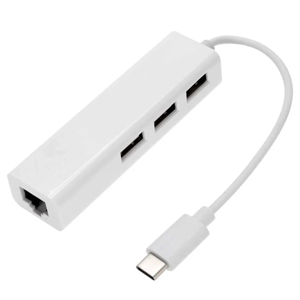 Перехідник iLoungeMax USB Type-C to Ethernet LAN + 3 iLoungeMax USB Adapter для Apple MacBook (2016-2020)