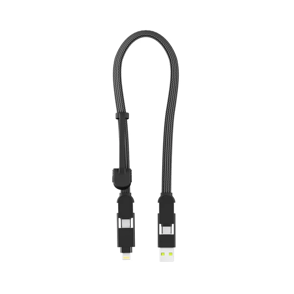 Кабель Rolling Square inCharge XL Urban Black 6 в 1 USB-C/Lightning для швидкого заряджання 100W 0.3m