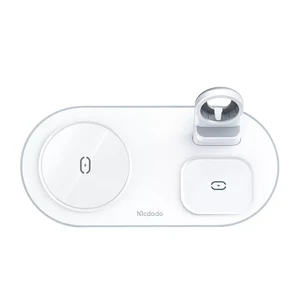 Док-станція Mcdodo 3 in 1 Magnetic Wireless Charger MagSafe 15W White для iPhone | AirPods | Apple Watch - Фото 2