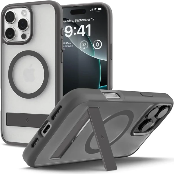 Півпрозорий сірий чохол Spigen Ultra Hybrid S Mag для iPhone 16 Pro Max