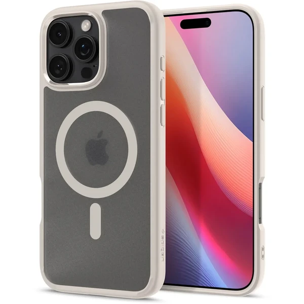 Бежевый полупрозрачный чехол Spigen Ultra Hybrid Mag для iPhone 16 Pro в Запорожье