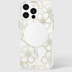 Прозрачный чехол с серебряно-золотыми элементами Case-Mate Floral Gems Mag для iPhone 16 Pro Max - Фото 10