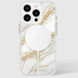 Мраморный чехол с золотыми элементами Case-Mate Karat MagSafe для iPhone 16 Pro - Фото 10