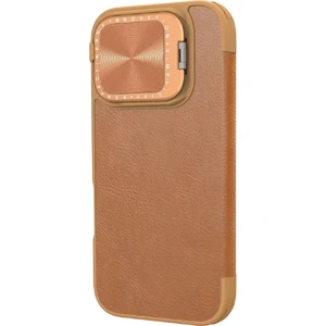 Бронзовый чехол-книга с защитой камеры Nillkin Qin для iPhone 16 Pro Max - Фото 4