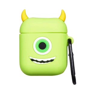 Мультяшный силиконовый чехол для AirPods с карабином iLoungeMax Big Eyes Monsters Зеленый - Фото 2