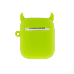 Мультяшный силиконовый чехол для AirPods с карабином iLoungeMax Big Eyes Monsters Зеленый - Фото 4