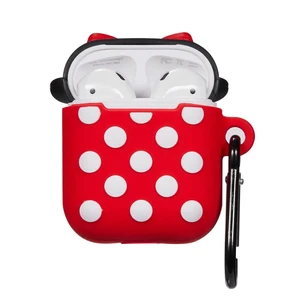 Мультяшный силиконовый чехол для AirPods с карабином iLoungeMax Minnie Mouse Красный - Фото 2