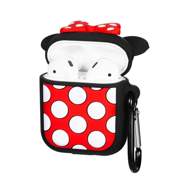 Мультяшний силіконовий чохол для AirPods з карабіном iLoungeMax Minnie Mouse Чорний