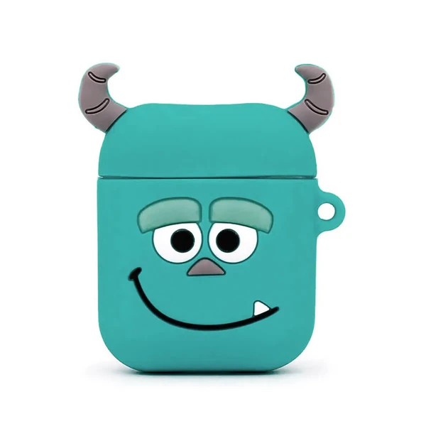 Мультяшный силиконовый чехол для AirPods с карабином iLoungeMax Sulley Голубой в Броварах