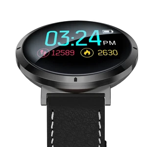 Умные часы iLoungeMax Alfawise S2 Black | Black Leather Band - Фото 3