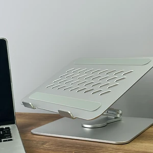 Алюминиевая портативная (складная) регулируемая подставка для iPad/MacBook/ноутбука/планшета с вращениям на 360° | iLoungeMax Stand Silver - Фото 3