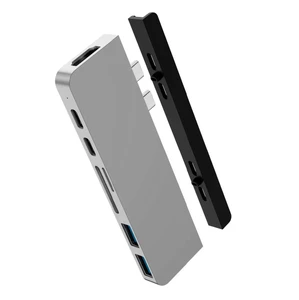 Хаб (адаптер) HyperDrive DUO 7-in-2 Thunderbolt 3 USB-C Hub 4K60Hz HDMI для MacBook Pro | Air Silver
