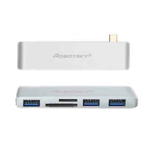 Алюмінієвий концентратор iLoungeMax RobotSky Type C Hub Gray - Фото 2