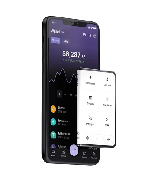Апаратний холодний гаманець Ledger Stax для криптовалюти та NFT з дисплеєм та USB-C, підтримка 5000+ монет, бездротова зарядка