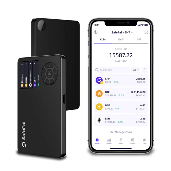 Апаратний безконтактний холодний криптогаманець SafePal S1 з дисплеєм, USB-C, батареєю 400 мАг і генератором випадкових чисел