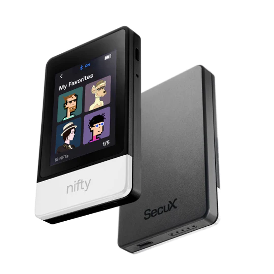 Апаратний криптогаманець SecuX Nifty для криптовалюти/NFT з дисплеєм, Bluetooth, USB-C, акумулятором 600мАг