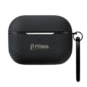 Черный чехол с карабином для Apple AirPods Pro Pitaka Air Pal Mini - Фото 2