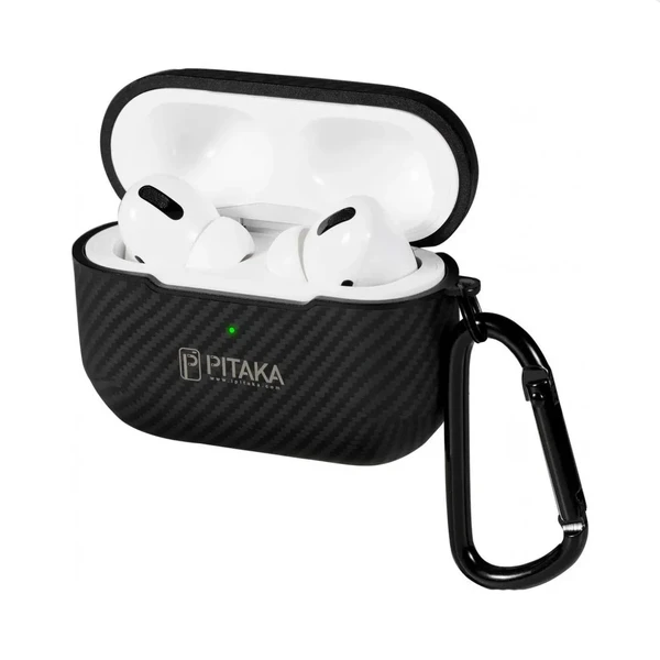 Чорний чохол з карабіном для Apple AirPods Pro Pitaka Air Pal Mini