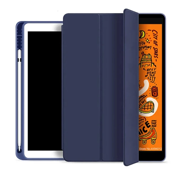 Чохол з тримачем для стилуса для iPad 9 | 8 | 7 10.2" (2021 | 2020 | 2019) iLoungeMax Protective Smart Cover Blue