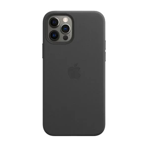Черный кожаный чехол Apple Leather Case with MagSafe Black (MHKM3) для iPhone 12 Pro Max MHKM3 - Фото 1