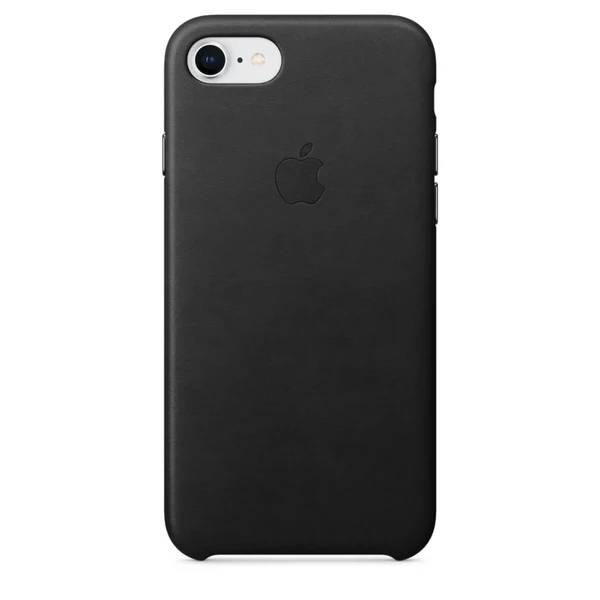Черный кожаный чехол Apple Leather Case Black (MQH92) для iPhone SE 3 | SE 2 | 8 | 7