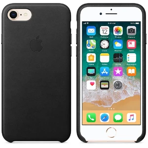Черный кожаный чехол Apple Leather Case Black (MQH92) для iPhone SE 3 | SE 2 | 8 | 7 - Фото 2