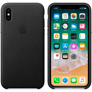 Черный кожаный чехол Apple Leather Case Black (MQTD2) для iPhone X | XS - Фото 3