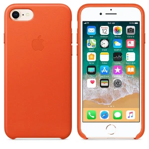 Кожаный чехол Apple Leather Case Bright Orange (MRG82) для iPhone SE 3 | SE 2 | 8 | 7 - Фото 2