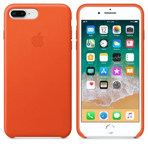 Шкіряний чохол Apple Leather Case Bright Orange (MRGD2) для iPhone 8 Plus | 7 Plus - Фото 3