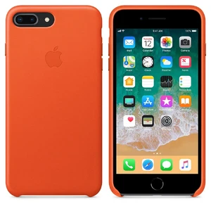 Шкіряний чохол Apple Leather Case Bright Orange (MRGD2) для iPhone 8 Plus | 7 Plus - Фото 4