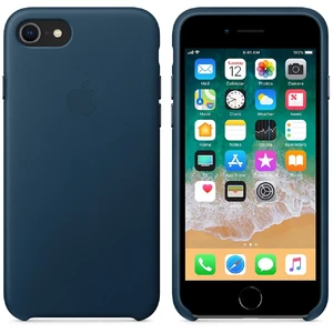 Кожаный чехол Apple Leather Case Cosmos Blue (MQHF2) для iPhone SE 3 | SE 2 | 8 | 7 - Фото 4