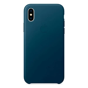 Кожаный чехол Apple Leather Case Cosmos Blue (MQTH2) для iPhone X MQTH2 - Фото 1