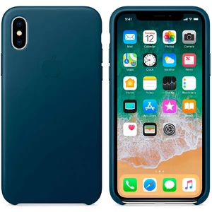 Кожаный чехол Apple Leather Case Cosmos Blue (MQTH2) для iPhone X - Фото 2