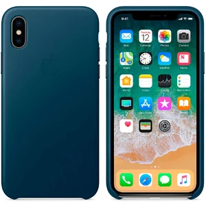 Кожаный чехол Apple Leather Case Cosmos Blue (MQTH2) для iPhone X - Фото 3