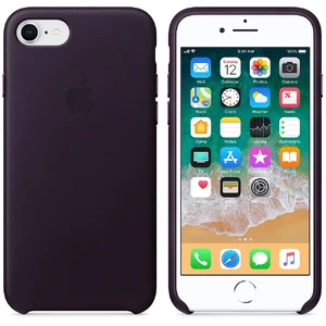 Кожаный чехол Apple Leather Case Dark Aubergine (MQHD2) для iPhone SE 3 | SE 2 | 8 | 7 - Фото 3